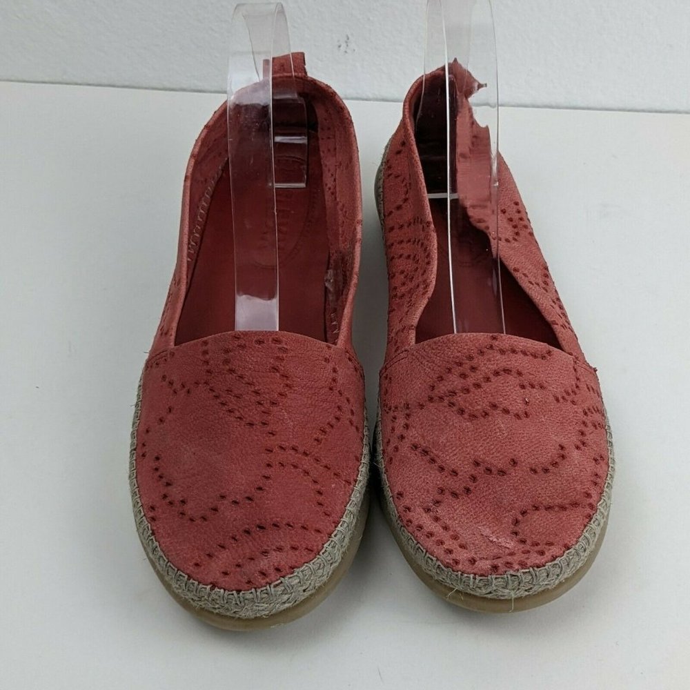 The Flexx Perforated Red Leather Espadrille Flats Size 10 / EU42